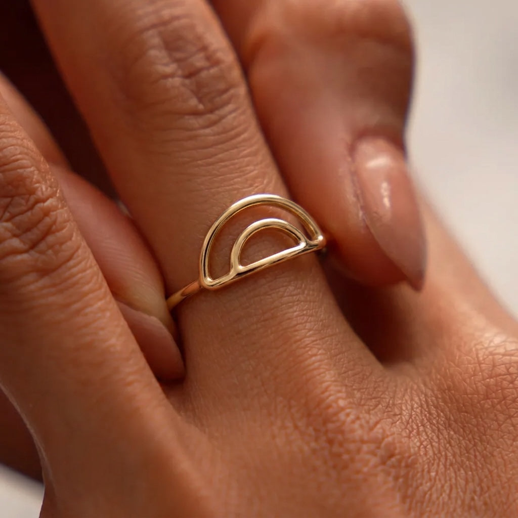 Vivian Grace Jewelry Ring Double Arch Stacking Ring - 14k GF