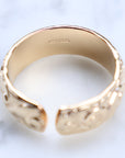 Vivian Grace Jewelry Ring Floral Carved 14k Gold Filled Cigar Band- 6.4mm