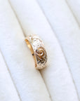 Vivian Grace Jewelry Ring Floral Carved 14k Gold Filled Cigar Band- 6.4mm