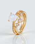 Vivian Grace Jewelry Ring Gold / 5 Ava Moonstone & Topaz Ring Set