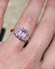 Vivian Grace Jewelry Ring Lavender Quartz Hexagon Floral Ring