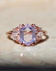 Vivian Grace Jewelry Ring Lavender Quartz Hexagon Floral Ring