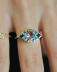 Vivian Grace Jewelry Ring Ocean Morganite Mosaic Ring