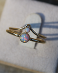 Vivian Grace Jewelry Ring Opal Chevron Stacking Ring - 14k Gold Filled