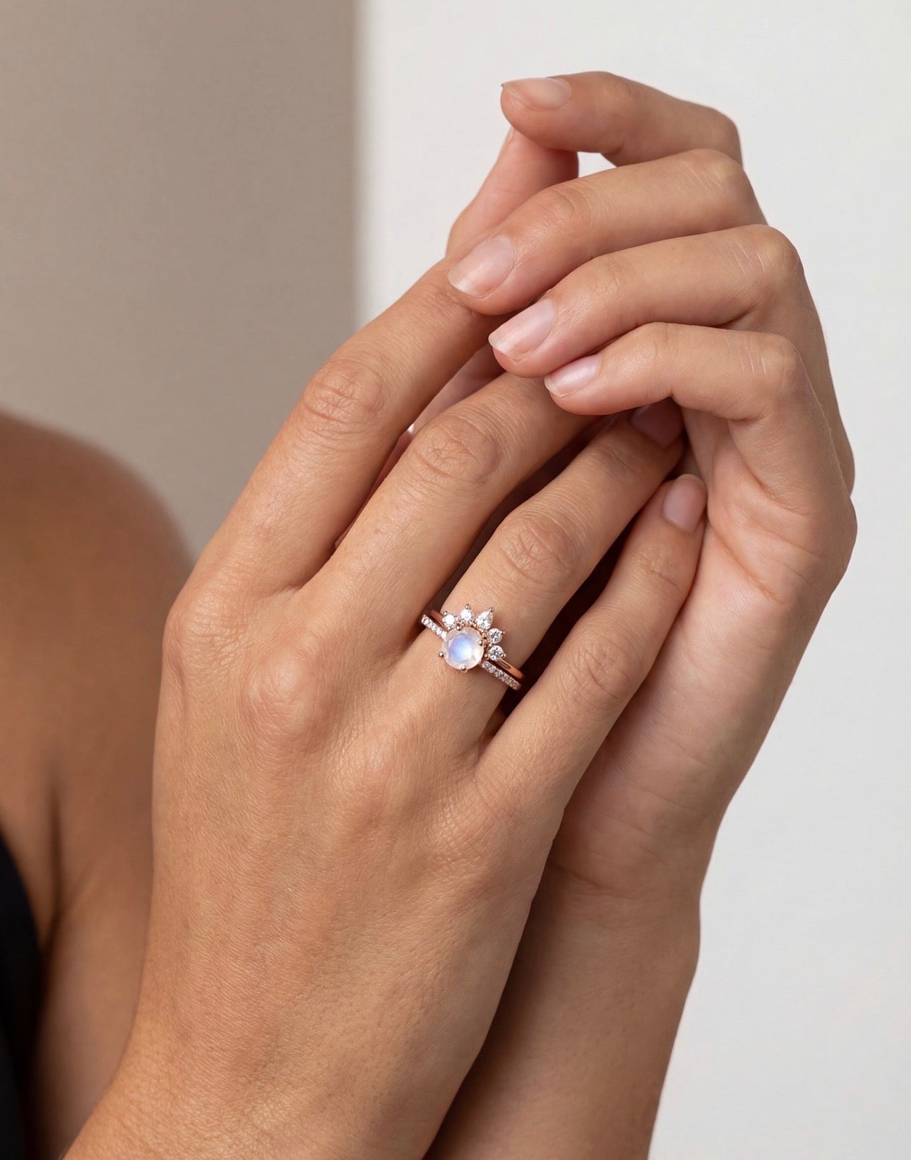 Vivian Grace Jewelry Ring Petite Ava Moonstone Ring Set