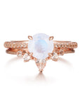 Vivian Grace Jewelry Ring Rose Gold / 5 Ava Moonstone & Topaz Ring Set