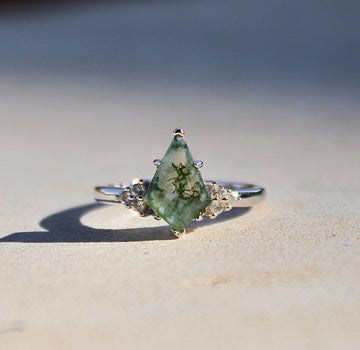 Vivian Grace Jewelry Ring Silver / 5 Moss Agate & Topaz Ring