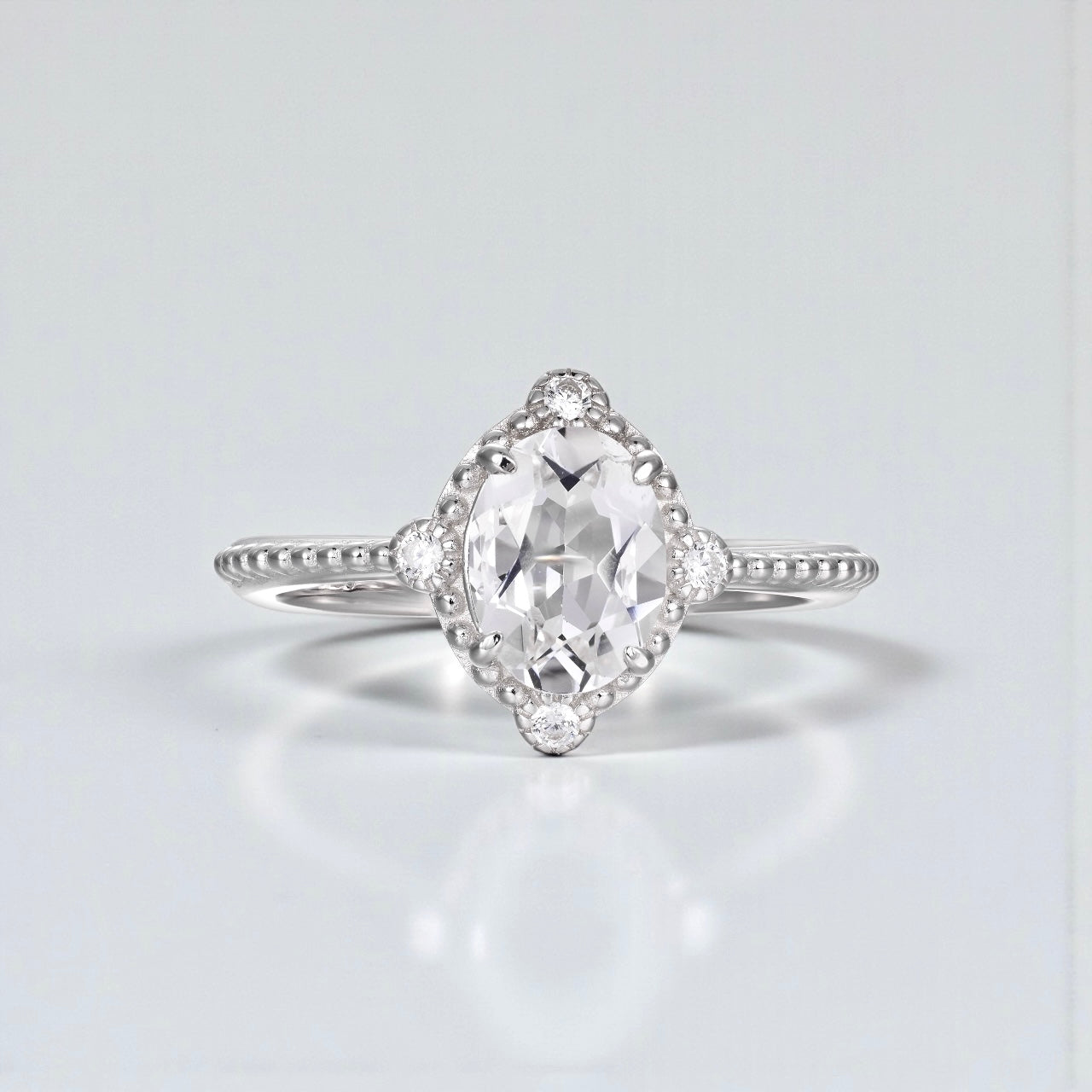 Vivian Grace Jewelry Ring Silver / 5 White Topaz Versailles Ring - Sterling Silver