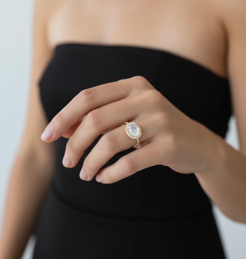 Vivian Grace Jewelry Ring Skye Moonstone Ring