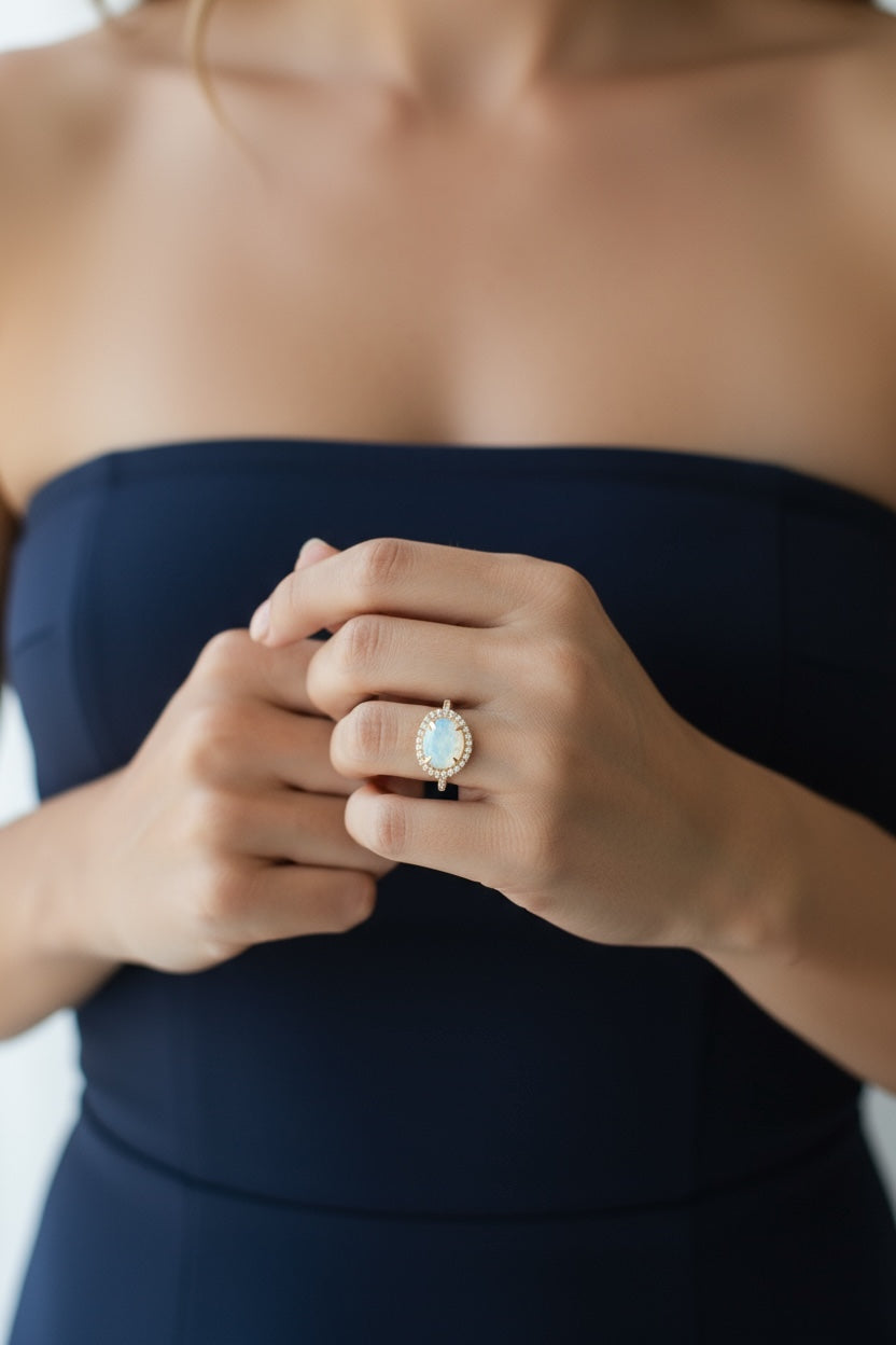 Vivian Grace Jewelry Ring Skye Moonstone Ring