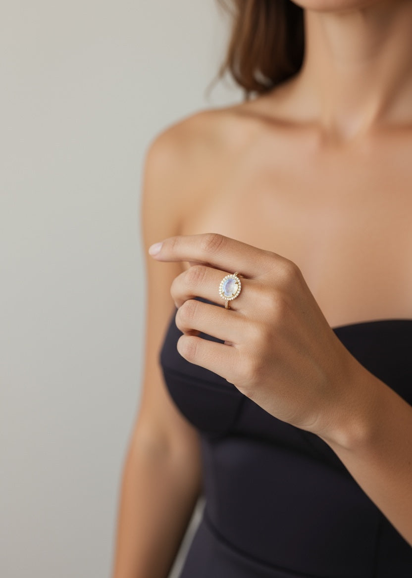 Vivian Grace Jewelry Ring Skye Moonstone Ring
