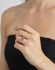 Vivian Grace Jewelry Ring Skye Ring - Pink Dichroic Glass