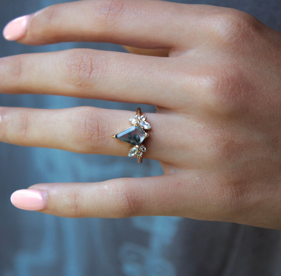 Vivian Grace Jewelry Ring The Emeliene Ring - Moss Agate
