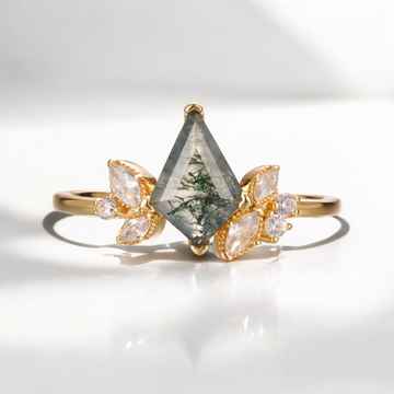 Vivian Grace Jewelry Ring The Emeliene Ring - Moss Agate