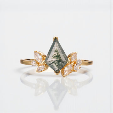 Vivian Grace Jewelry Ring The Emeliene Ring - Moss Agate