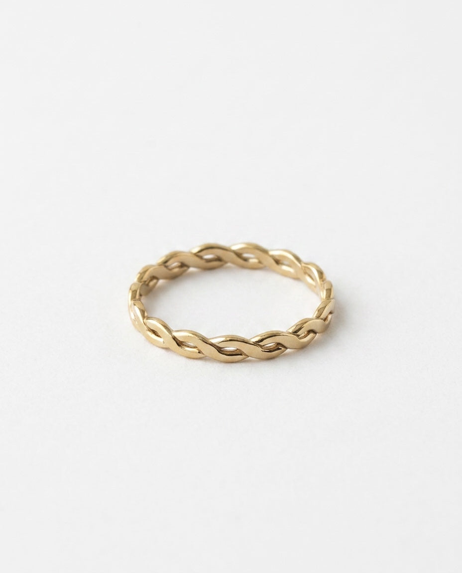 Vivian Grace Jewelry Ring Woven Stacking Ring- 14k GF