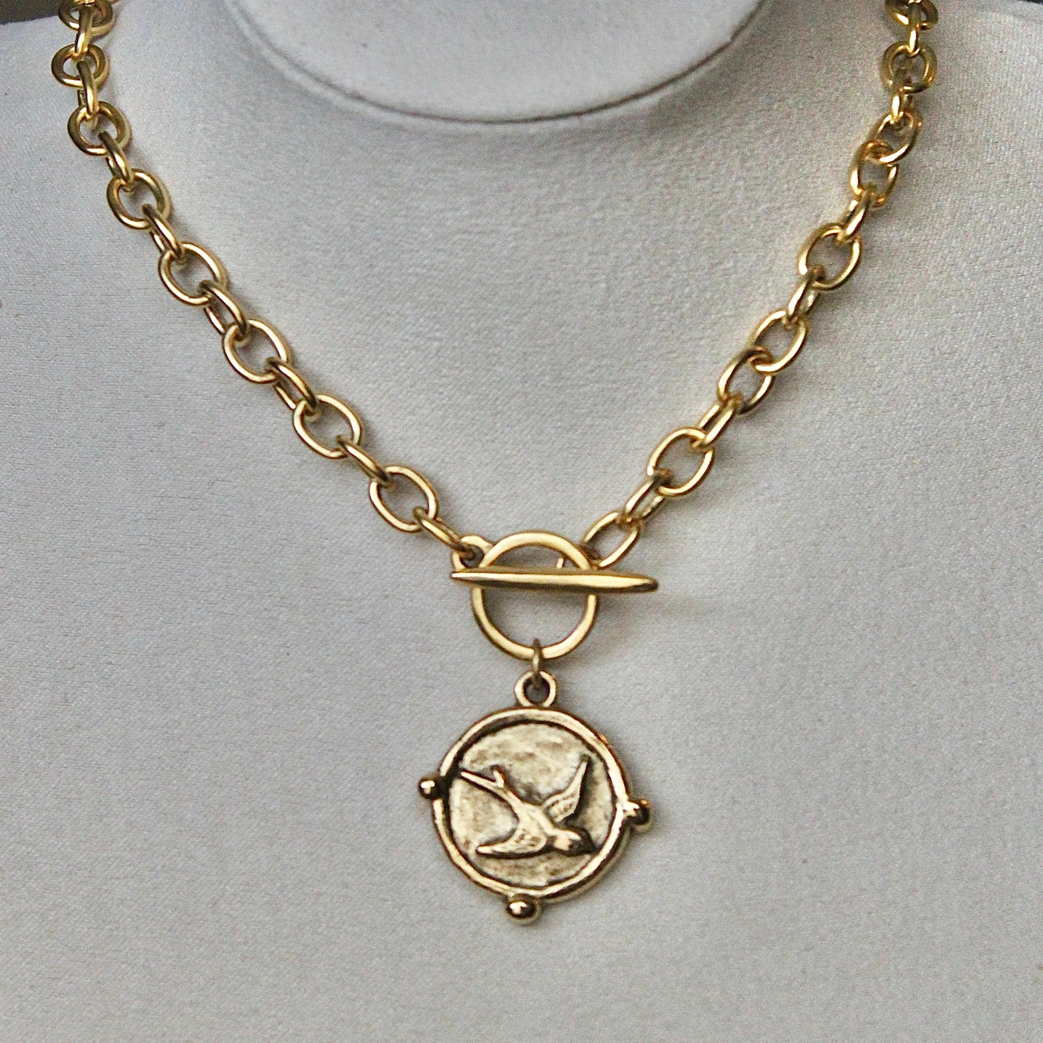 Stacie Toggle Chain Coin Necklace - Gold main image 1