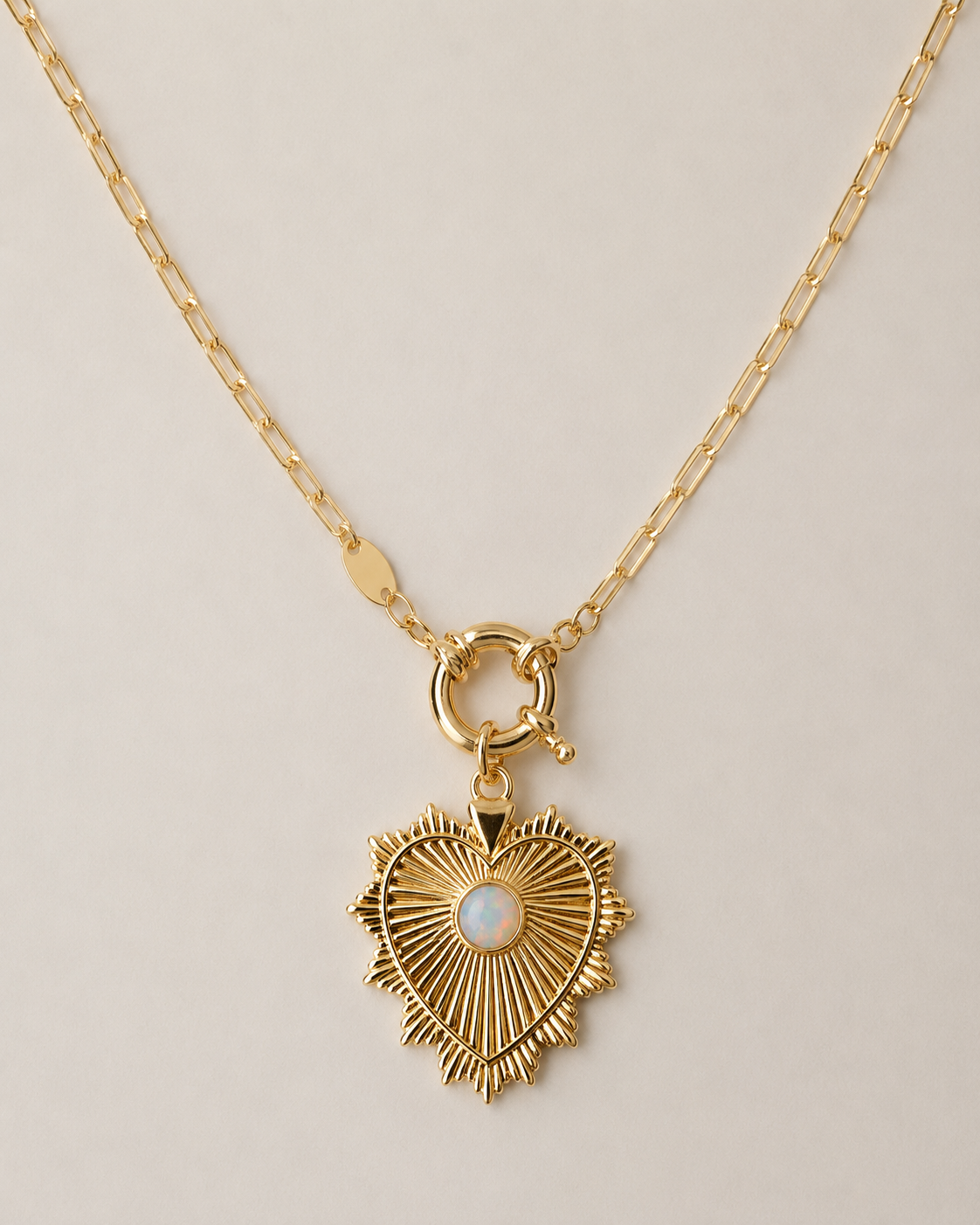 Vivian Grace Opal Sacred Heart Pendant Necklace
