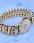 Vivian Grace Vintage Bracelet Gold ‘Carmen’ Gold Filled Etched Heart Sweetheart Bracelet - Vintage