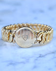 Vivian Grace Vintage Bracelet Gold ‘Carmen’ Gold Filled Etched Heart Sweetheart Bracelet - Vintage