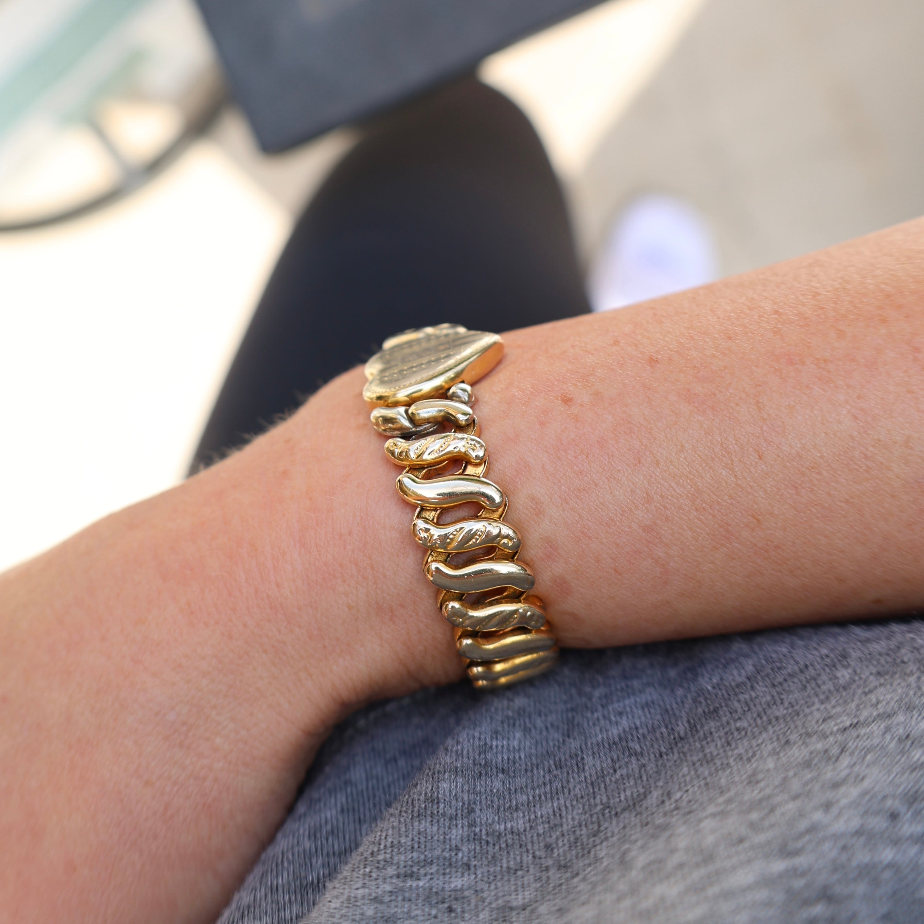 Vivian Grace Vintage Bracelet Gold La Mode Monogram Heart Gold Filled Sweetheart Expansion Bracelet - Vintage (Copy)