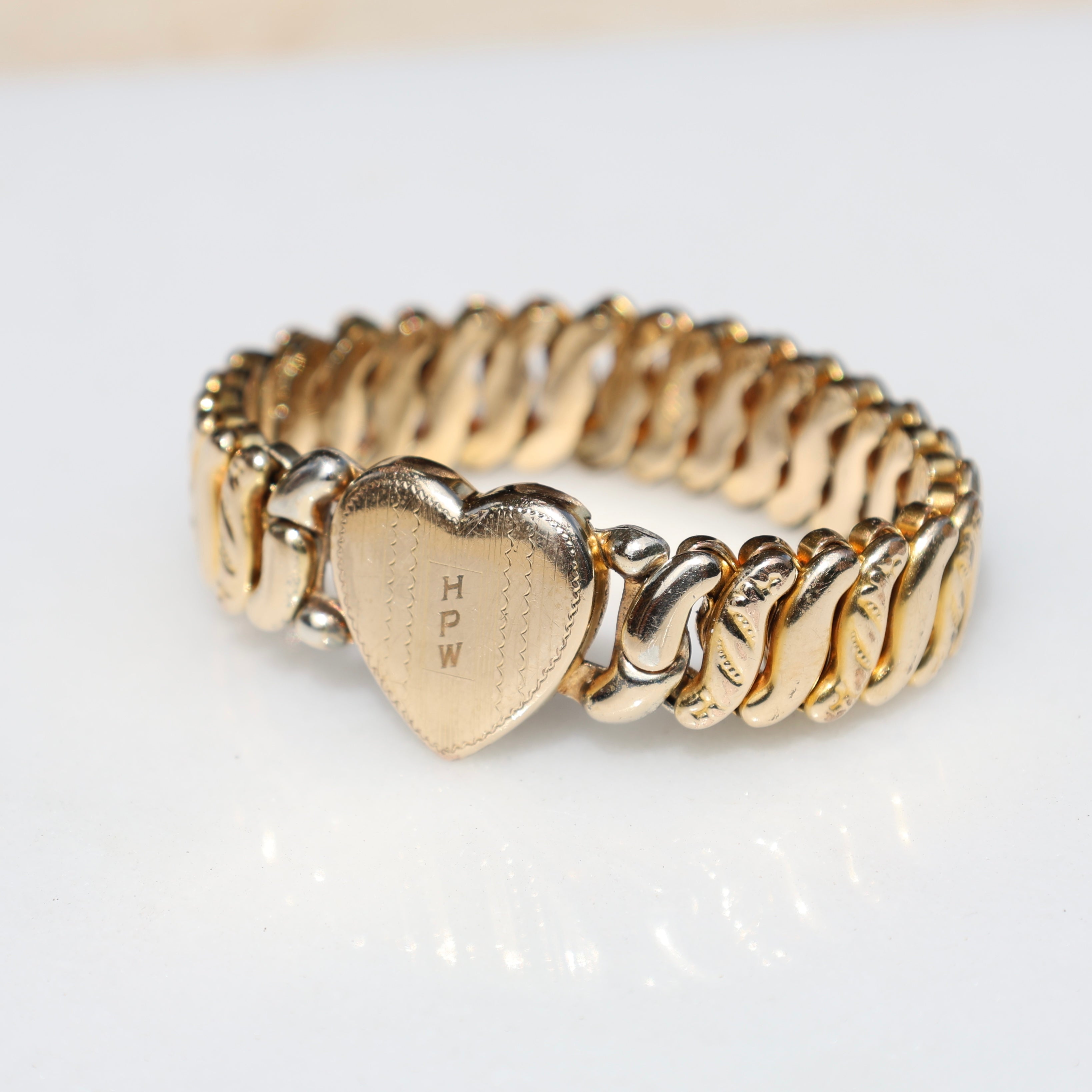 Vivian Grace Vintage Bracelet Gold La Mode Monogram Heart Gold Filled Sweetheart Expansion Bracelet - Vintage (Copy)
