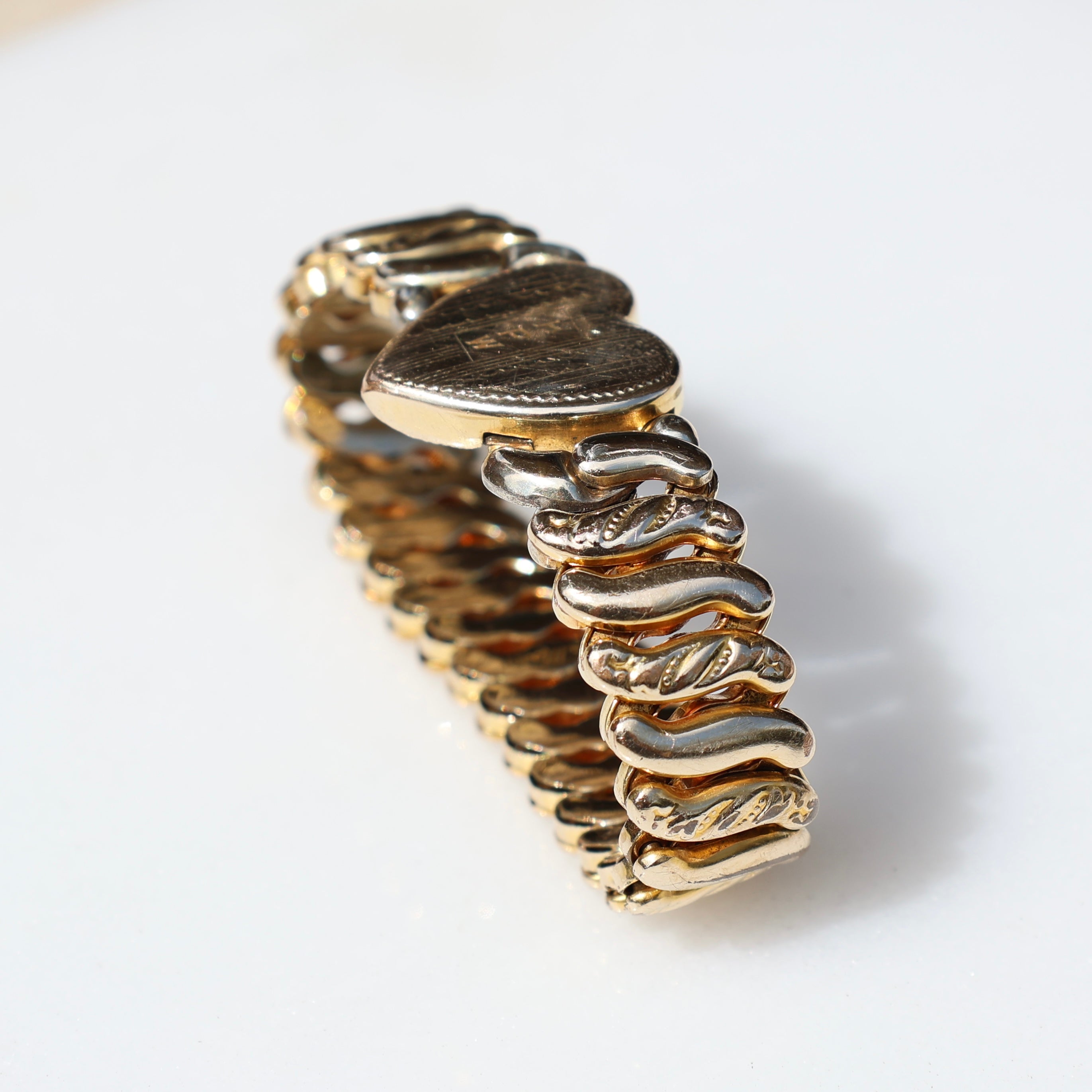 Vivian Grace Vintage Bracelet Gold La Mode Monogram Heart Gold Filled Sweetheart Expansion Bracelet - Vintage (Copy)