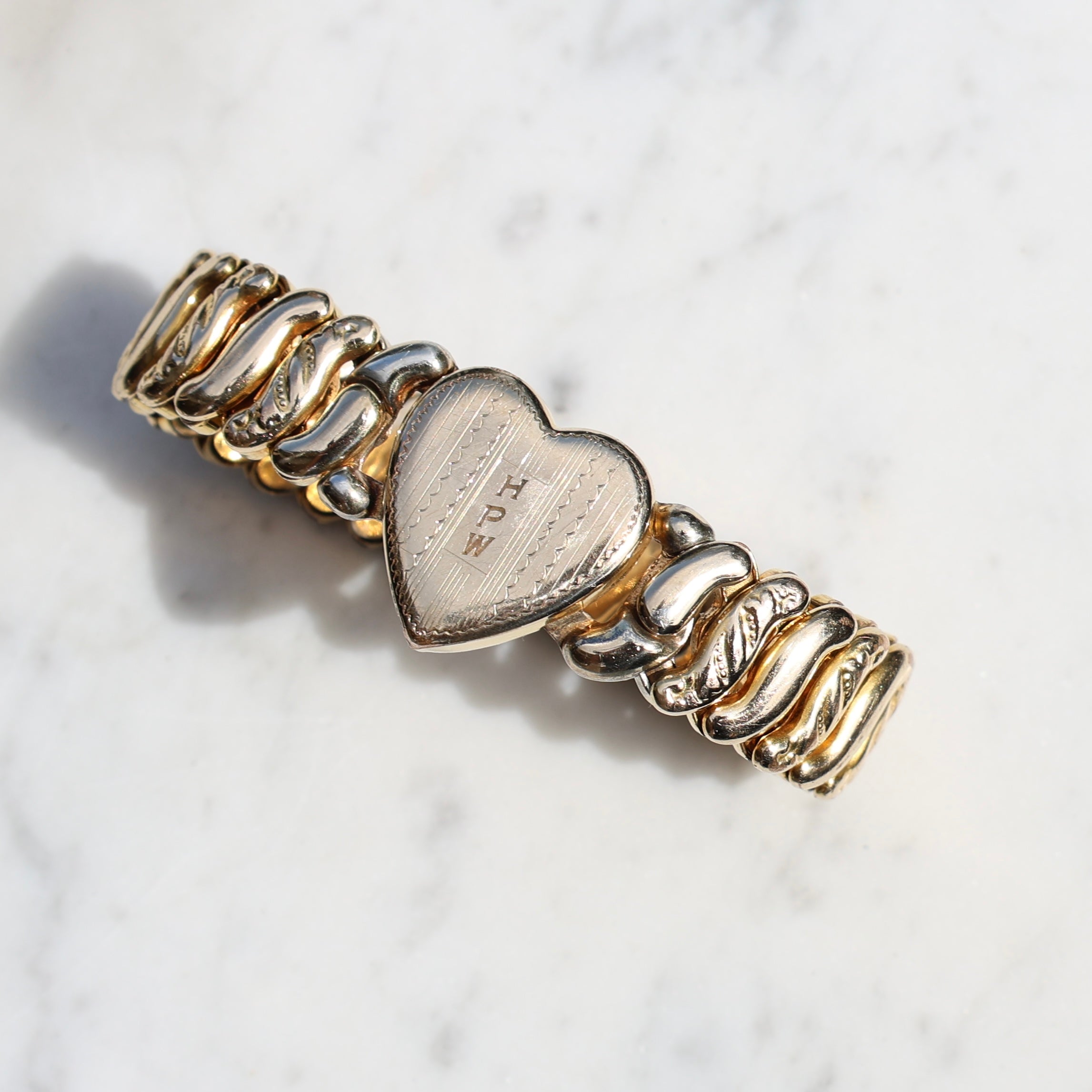 Vivian Grace Vintage Bracelet Gold La Mode Monogram Heart Gold Filled Sweetheart Expansion Bracelet - Vintage (Copy)