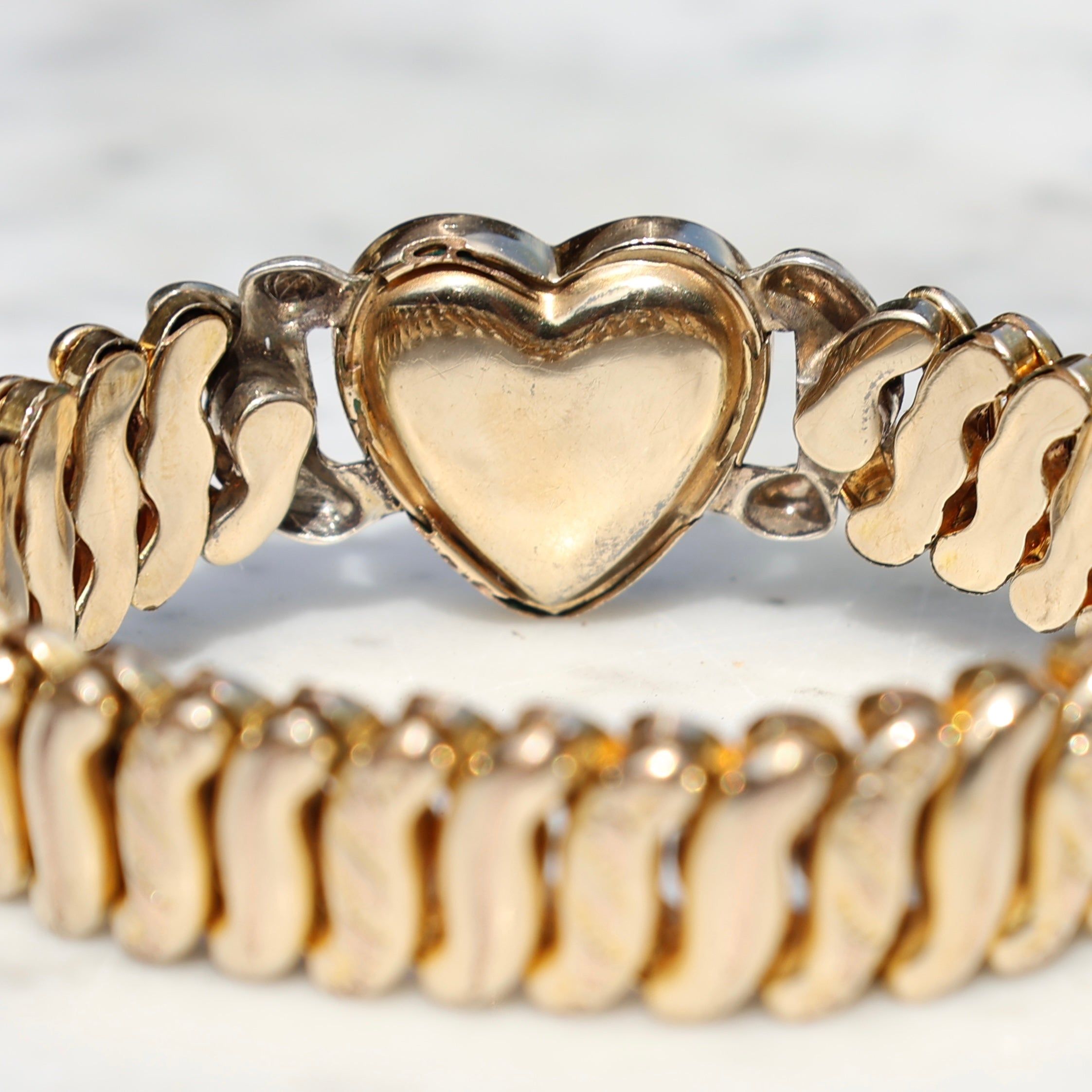 Vivian Grace Vintage Bracelet Gold La Mode Monogram Heart Gold Filled Sweetheart Expansion Bracelet - Vintage (Copy)