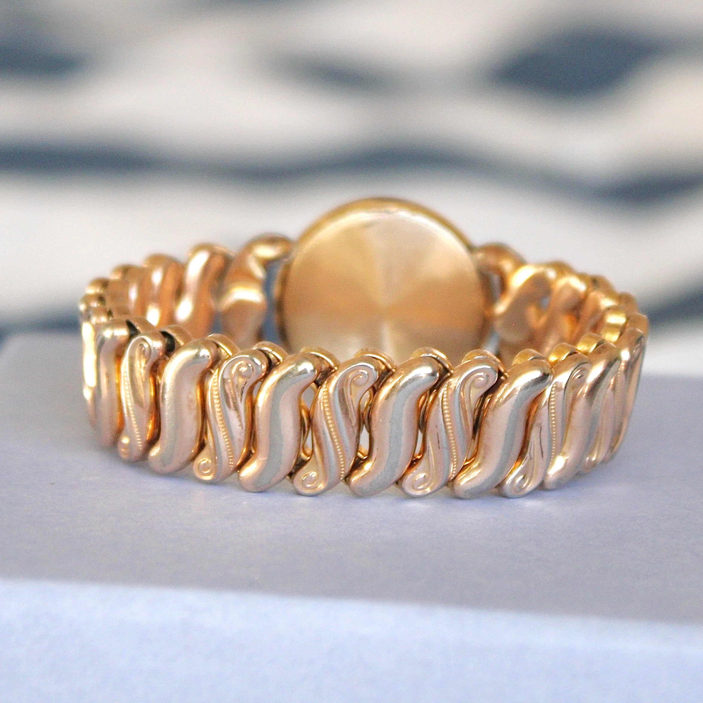 Vivian Grace Vintage Bracelet Gold Speidel Gold-Filled Sweetheart Bracelet with engraved floral locket- Vintage