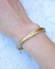 Vivian Grace Vintage Bracelet Gold Vintage 12k Gold-Filled Floral Etched Bangle Bracelet- slim design