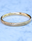 Vivian Grace Vintage Bracelet Gold Vintage 12k Gold-Filled Floral Etched Bangle Bracelet- slim design