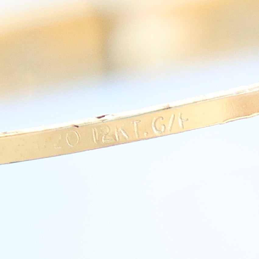 Vivian Grace Vintage Bracelet Gold Vintage 12k Gold-Filled Floral Etched Bangle Bracelet- slim design