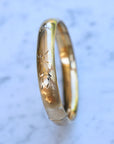 Vivian Grace Vintage Bracelet Gold Vintage 14k Gold-Filled Floral Etched Bangle Bracelet- Engraveable