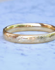 Vivian Grace Vintage Bracelet Gold Vintage 14k Gold-Filled Floral Etched Bangle Bracelet- Engraveable