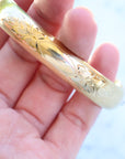 Vivian Grace Vintage Bracelet Gold Vintage 14k Gold-Filled Floral Etched Bangle Bracelet- Engraveable
