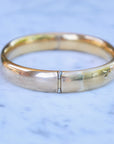 Vivian Grace Vintage Bracelet Gold Vintage 14k Gold-Filled Floral Etched Bangle Bracelet- Engraveable