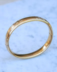Vivian Grace Vintage Bracelet Gold Vintage 14k Gold-Filled Floral Etched Bangle Bracelet- Engraveable