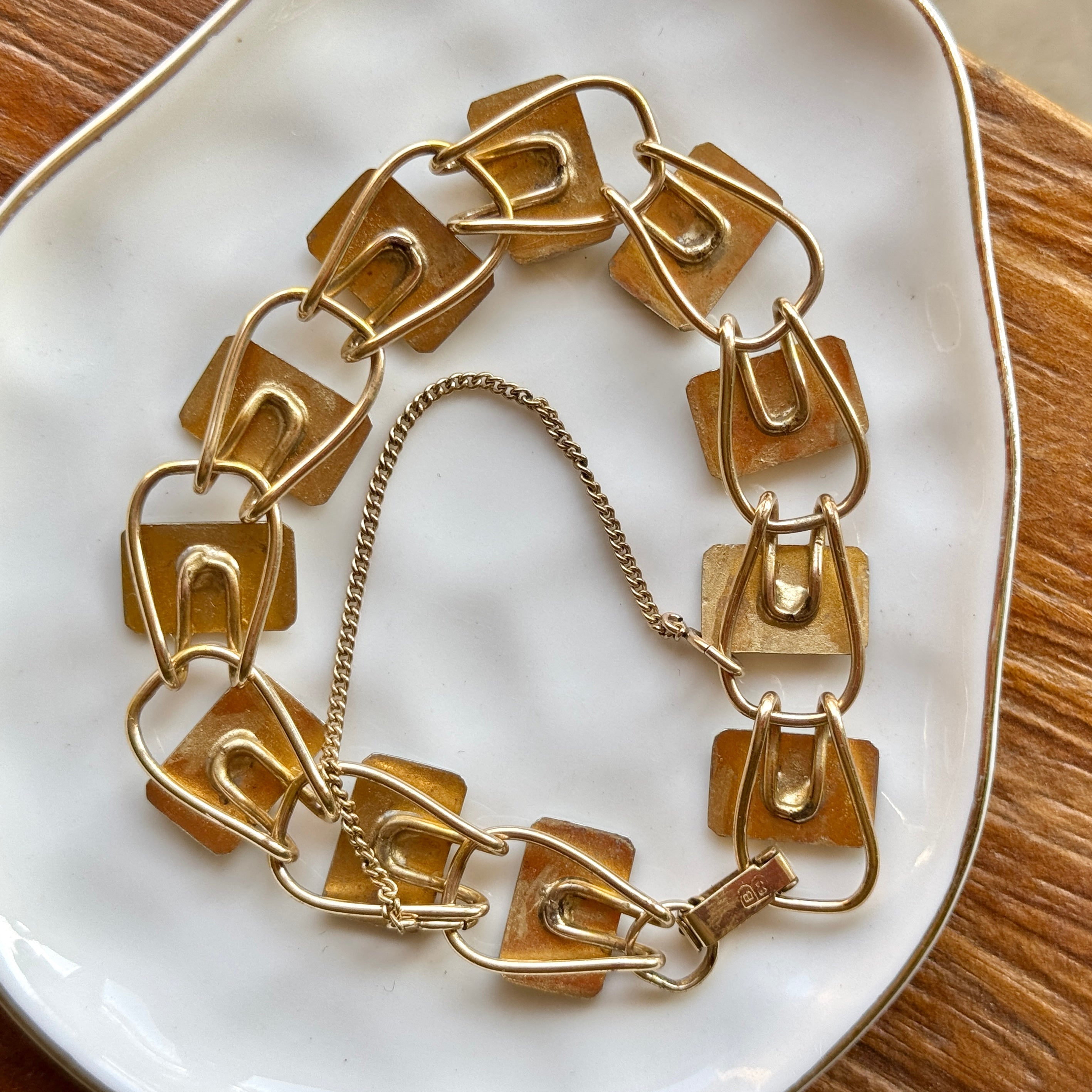 Vivian Grace Vintage Bracelet Gold Vintage Bliss Brothers Painted Floral Enamel Bracelet- Gold Vermeil (circa 1920)