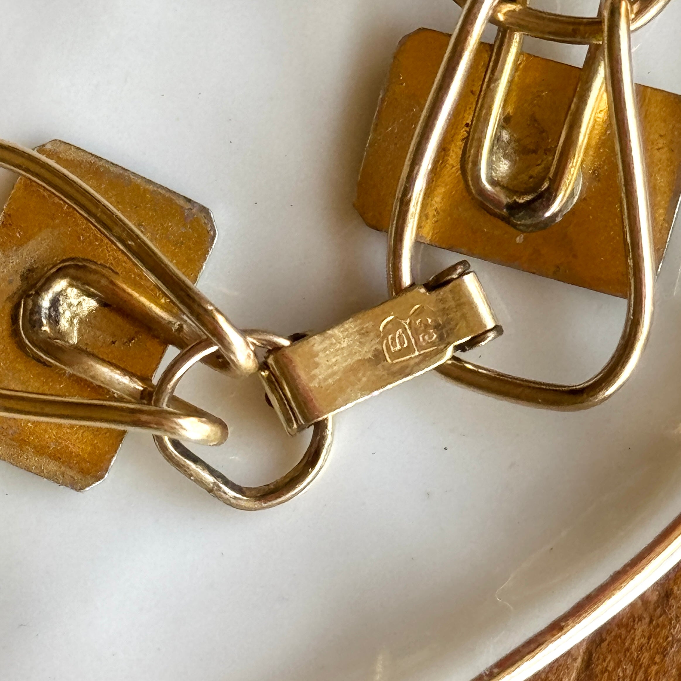 Vivian Grace Vintage Bracelet Gold Vintage Bliss Brothers Painted Floral Enamel Bracelet- Gold Vermeil (circa 1920)
