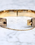 Vivian Grace Vintage Bracelet Gold Vintage Hinged 12k Gold Filled Etched Floral Bangle Bracelet - Hayward