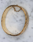Vivian Grace Vintage Bracelet Gold Vintage Hinged 12k Gold Filled Etched Floral Bangle Bracelet - Hayward