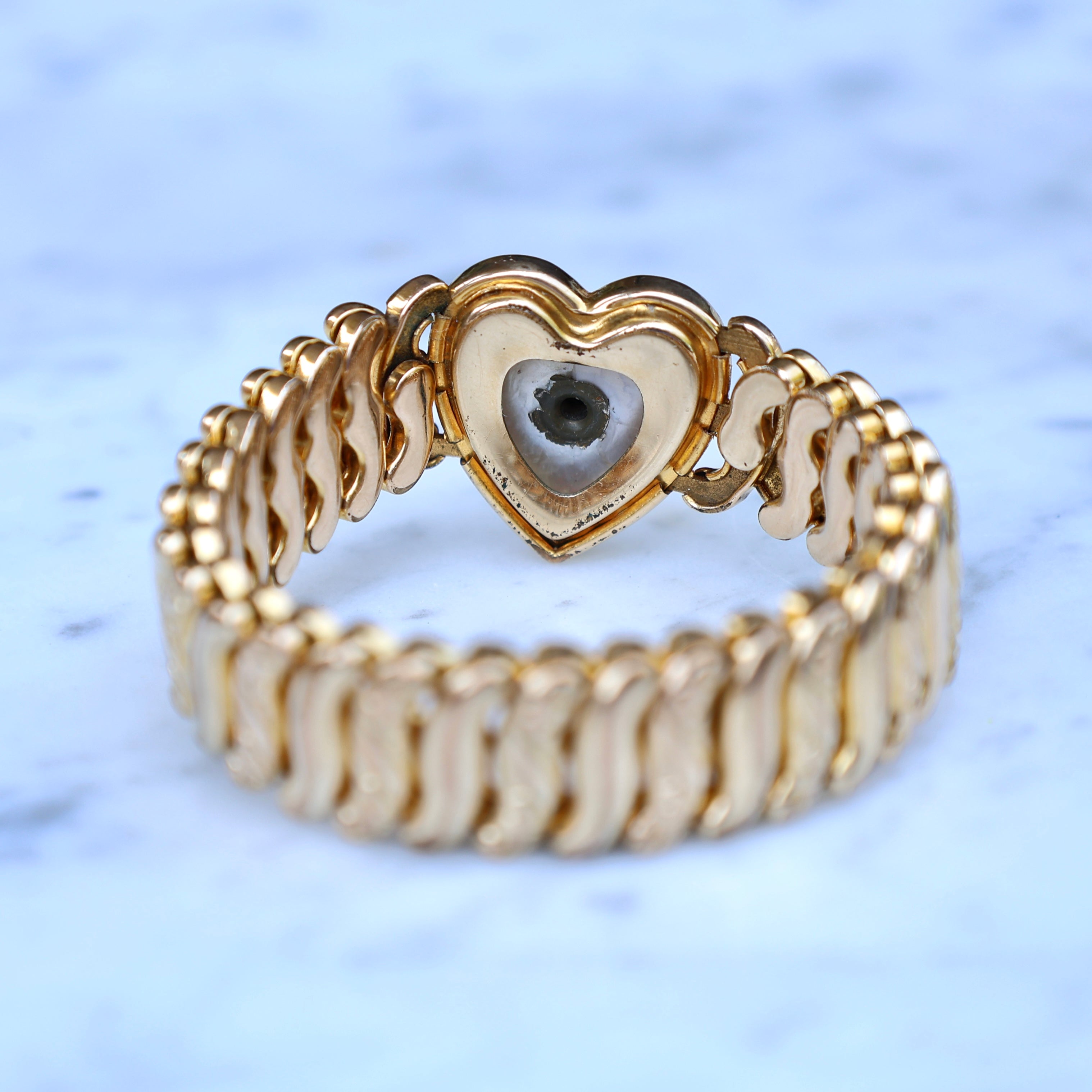 Vivian Grace Vintage Bracelet Gold Vintage Mother of Pearl Gold Filled Sweetheart Expansion Bracelet