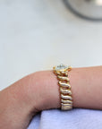 Vivian Grace Vintage Bracelet Gold Vintage Mother of Pearl Gold Filled Sweetheart Expansion Bracelet