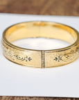 Vivian Grace Vintage Bracelet Gold Vintage Taille D'Epargne Hinged Gold-Filled Etched Bangle Bracelet - Bates & Bacon