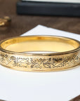 Vivian Grace Vintage Bracelet Gold Vintage Taille D'Epargne Hinged Gold-Filled Etched Bangle Bracelet - Bates & Bacon