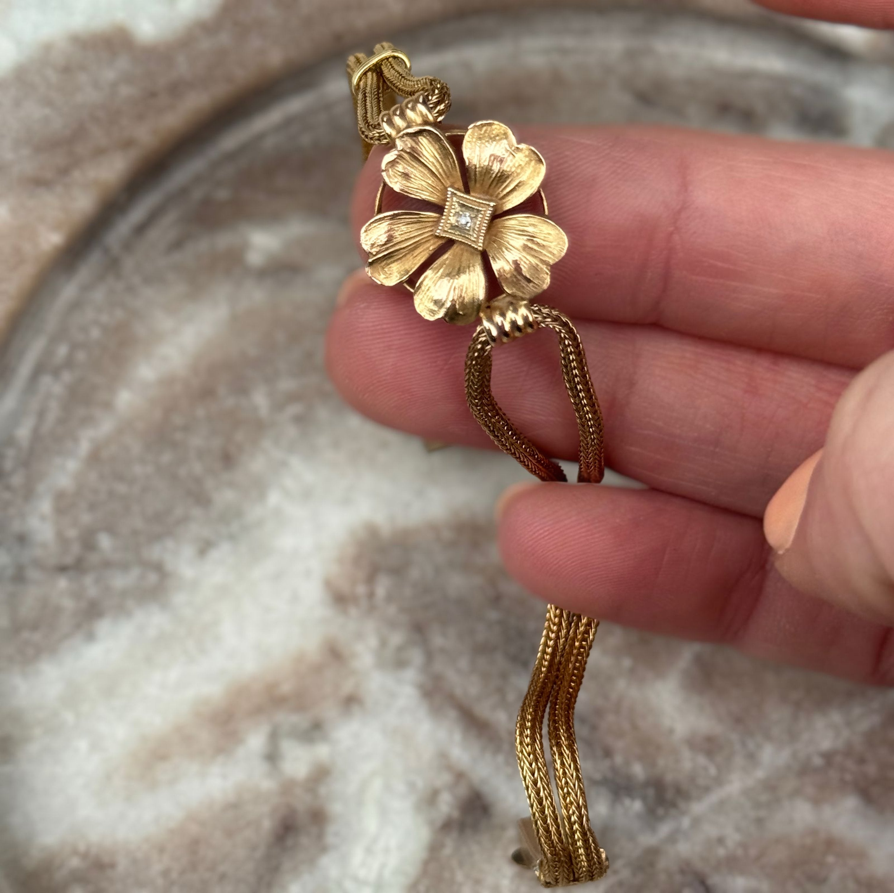Vivian Grace Vintage Bracelet Gold Vintage Victorian Mesh Bracelet- 12k Gold Filled