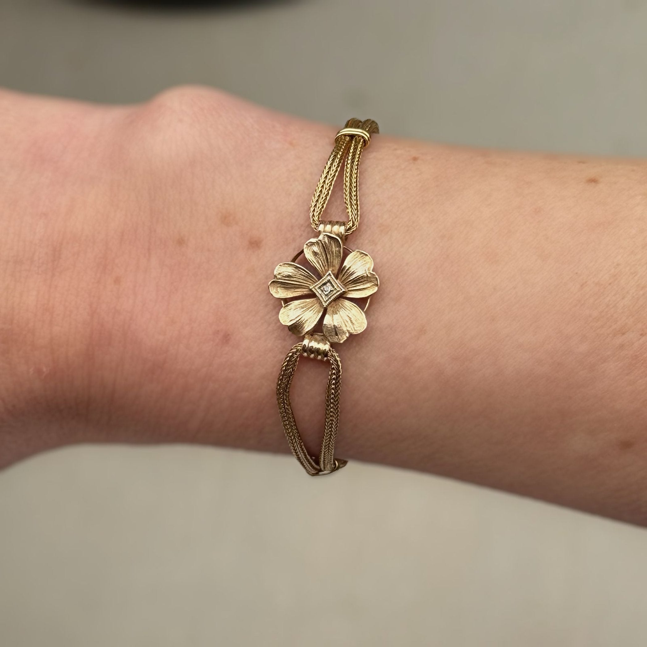 Vivian Grace Vintage Bracelet Gold Vintage Victorian Mesh Bracelet- 12k Gold Filled