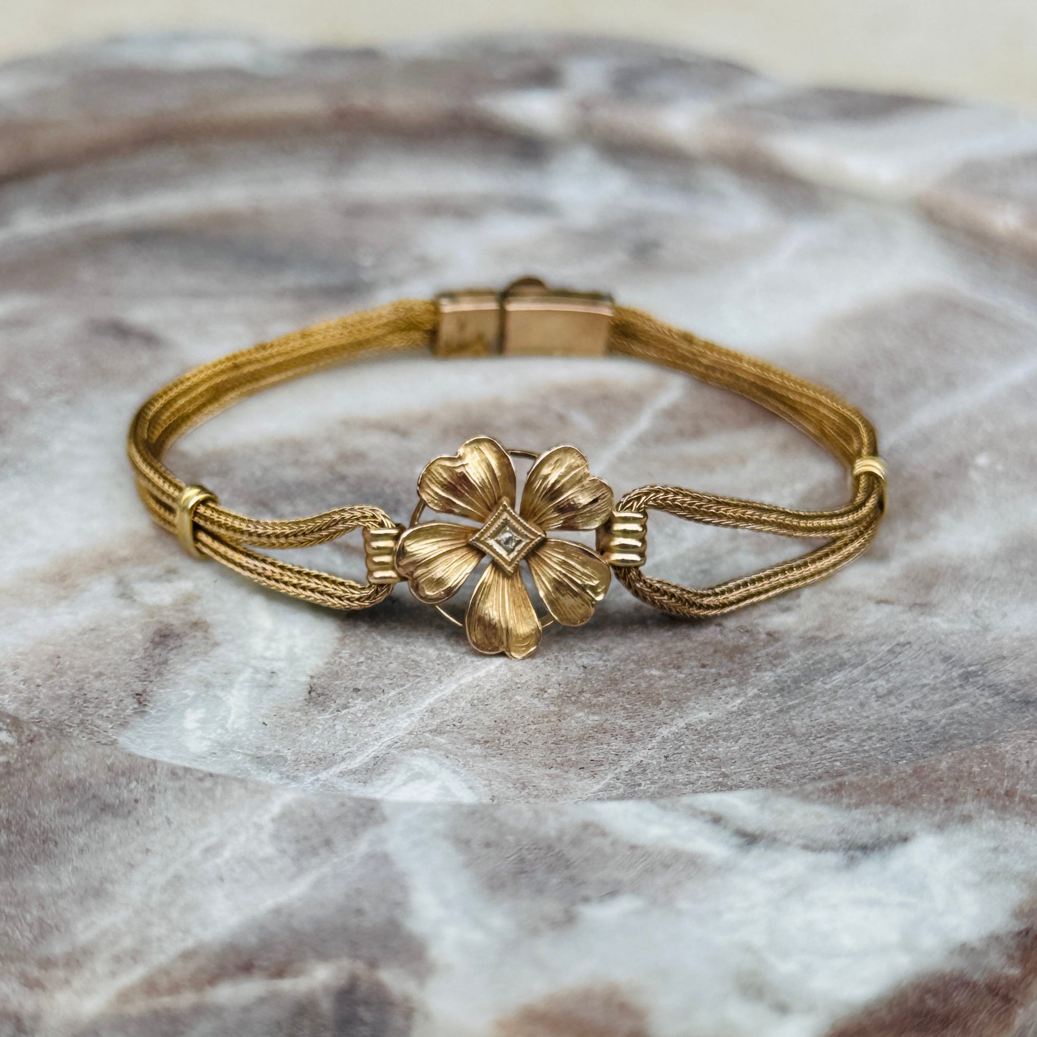 Vivian Grace Vintage Bracelet Gold Vintage Victorian Mesh Bracelet- 12k Gold Filled