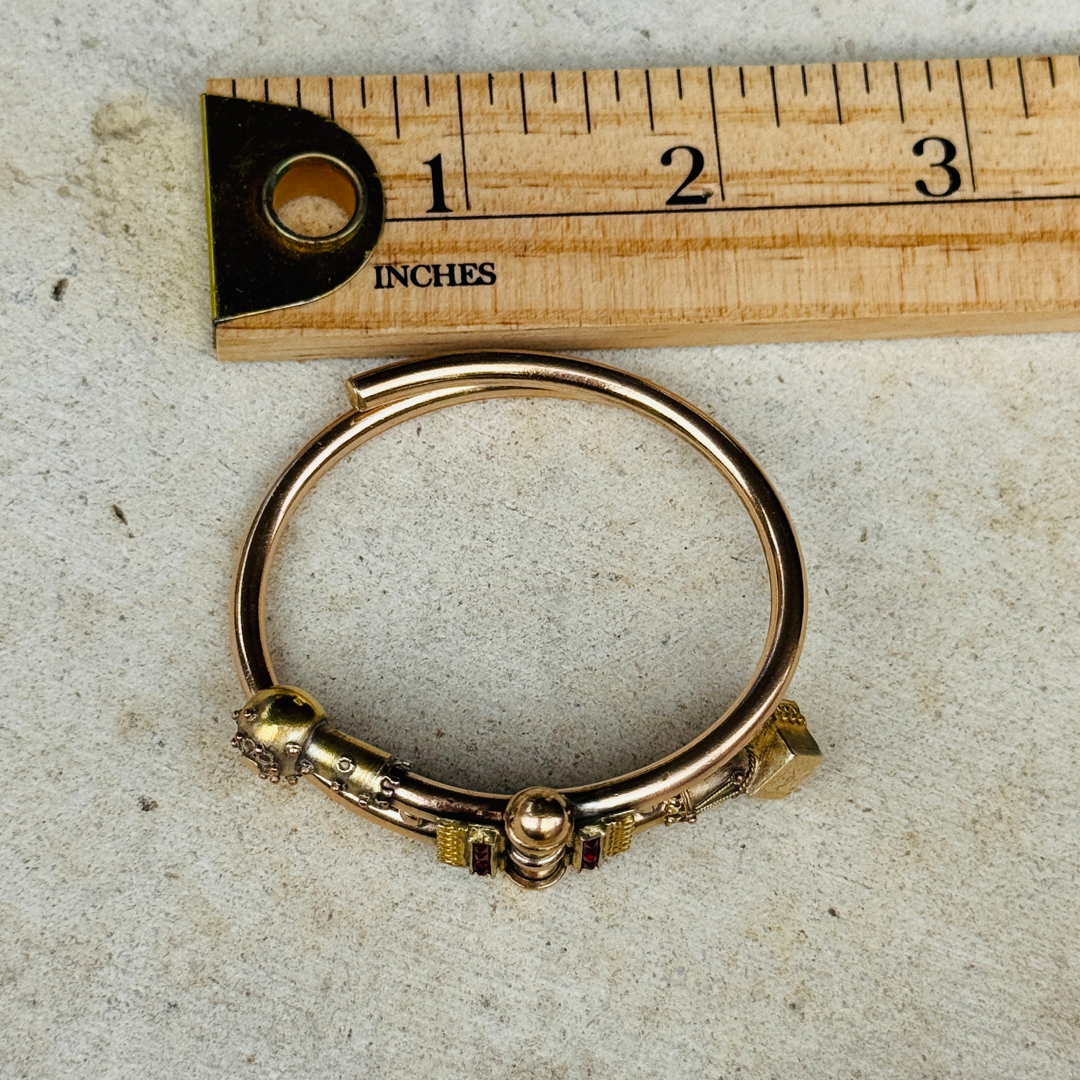 Vivian Grace Vintage Bracelet Rose Gold Vintage Victorian Bypass Bangle Bracelet (circa 1880)